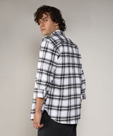 Men's Chalk White & Midnight Black Brushed Buffalo Check Shirt