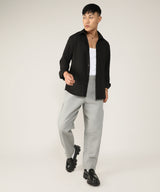 Men's Onyx Black Stripe-Creased Shirt