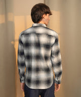 Men's Charcoal Black & Ivory White Ombre Buffalo Check Shirt