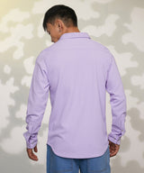 Men's Lilac Stripe-Creased Shirt