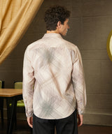 Men's Saltbox Beige Faded Strokes Shirt