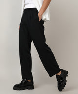 Men's Onyx Black Solid Tailored Trousers