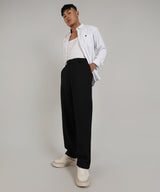 Men's Onyx Black Tailored Heathered Trousers