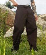 Men's Umber Brown Straight-Fit Tailored Trousers