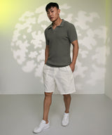 Men's Moss Green Swirl-Textured Polo Tshirt