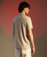 Men's Saltbox Beige Chevron Polo Tshirt