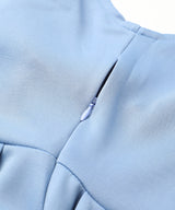 Women's Light Blue One-Shoulder Fit & Flared Party Dress