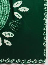 Women's Crepe Green Printed Designer Saree With Blouse Piece