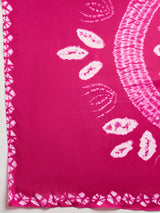 Women's Crepe Pink Printed Designer Saree With Blouse Piece