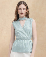 Women's Blue Sleeveless Top