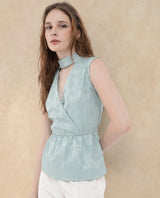 Women's Blue Sleeveless Top