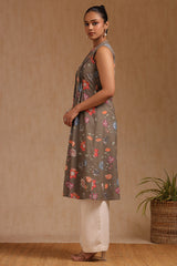 Women's Earth Cotton Flex Floral Print Kurta