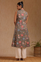 Women's Earth Cotton Flex Floral Print Kurta