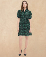 Women's Green Casual Half Sleeves Dress