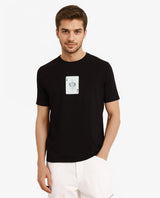 Men's Black Casual Regular Fit Printed Half Sleeves Tshirt