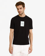 Men's Black Casual Regular Fit Printed Half Sleeves Tshirt