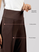Women's Brown Formal Solid Pant