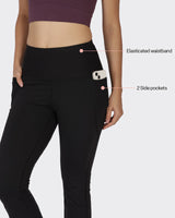Women's Black Solid Sports High Rise Pant - Tall