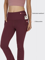 Women's Red Solid Sports High Rise Trouser