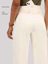 Women's White Sports Solid Pant