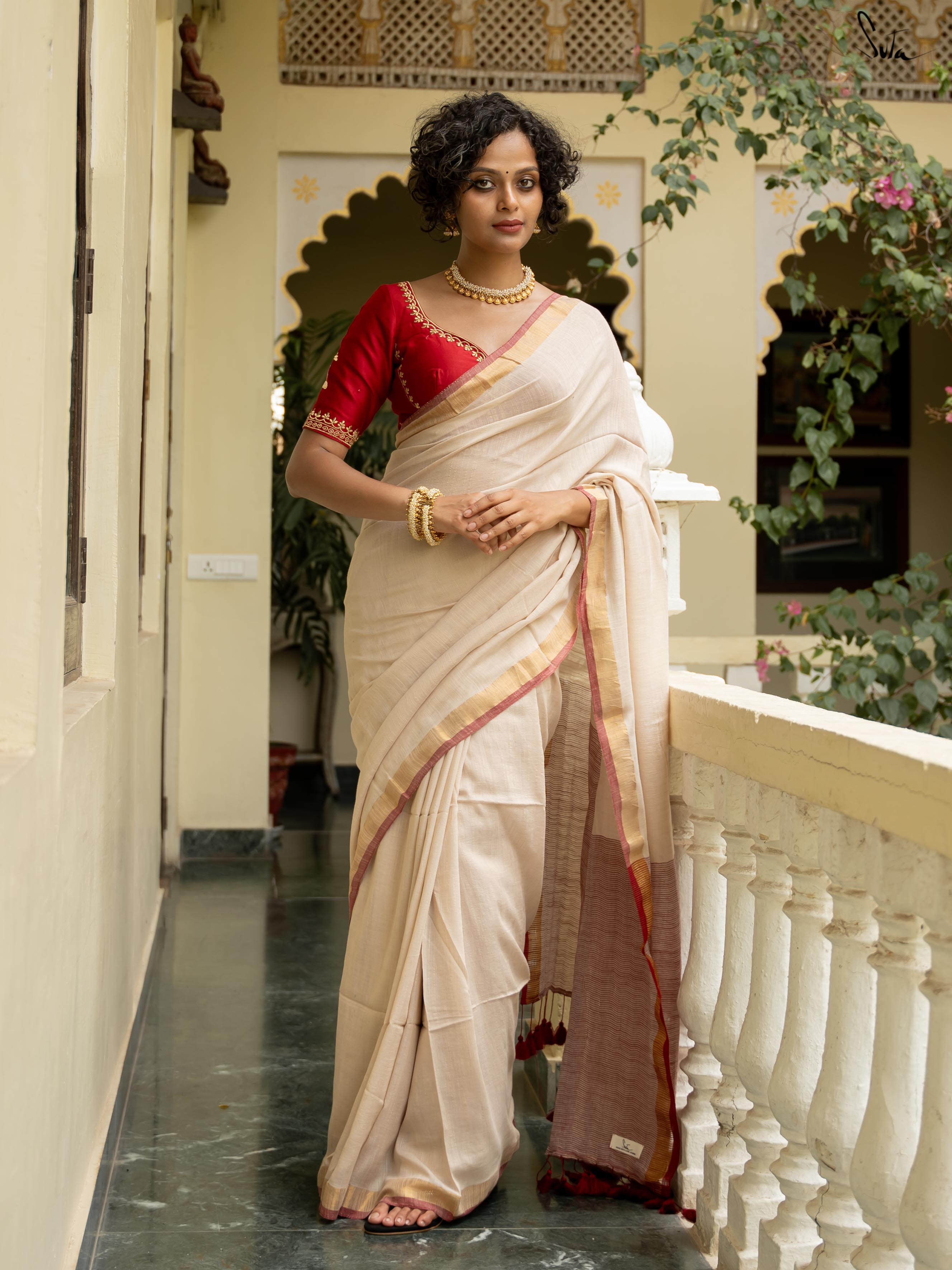 Women's Multicolor Slub Saree