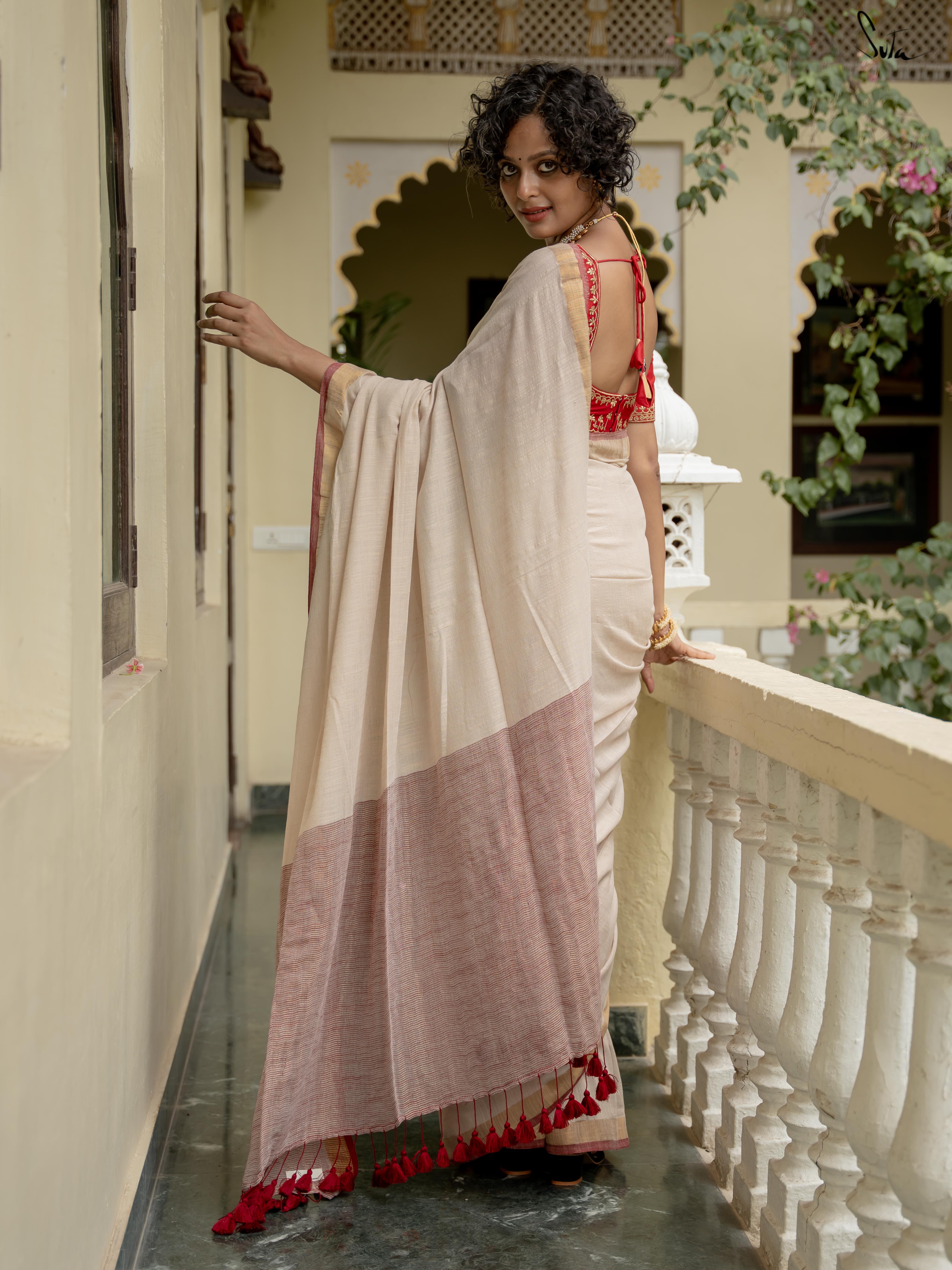 Women's Multicolor Slub Saree