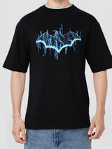 Men's Boxy Batman Printed Round Neck Tshirt