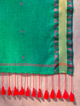 Women's Green Pure Cotton Saree
