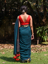 Women's Blue Pure Cotton Saree