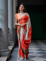 Women's Multicolor Mul Cotton Saree