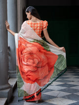 Women's Multicolor Mul Cotton Saree