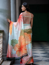 Women's Multicolor Mul Cotton Saree
