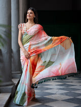 Women's Multicolor Mul Cotton Saree