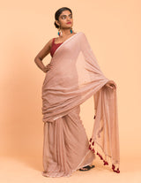 Women's Brown Mul Cotton Saree