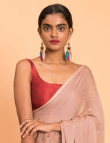 Women's Brown Mul Cotton Saree
