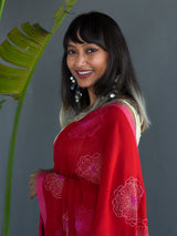 Women's Red Cotton Saree