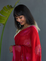 Women's Red Cotton Saree