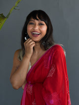 Women's Red Cotton Saree