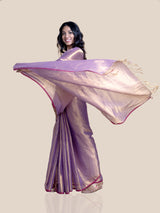 Women's Purple Cotton Blend Saree