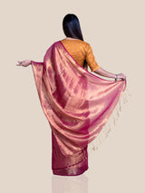 Women's Red Cotton Blend Saree