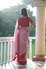 Women's Multicolor Mul Cotton with Zari Saree
