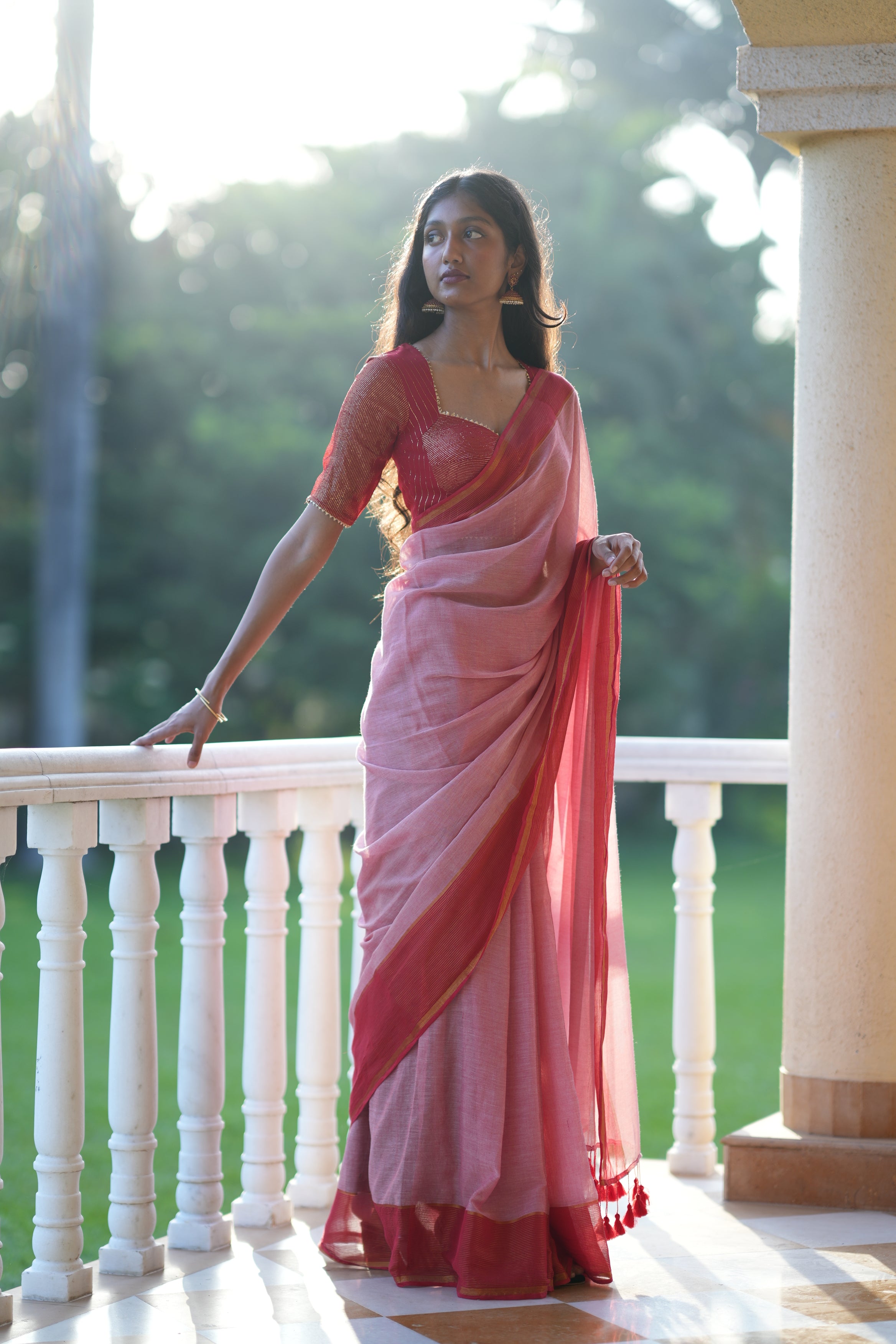 Women's Multicolor Mul Cotton with Zari Saree