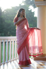 Women's Multicolor Mul Cotton with Zari Saree