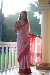 Women's Multicolor Mul Cotton with Zari Saree