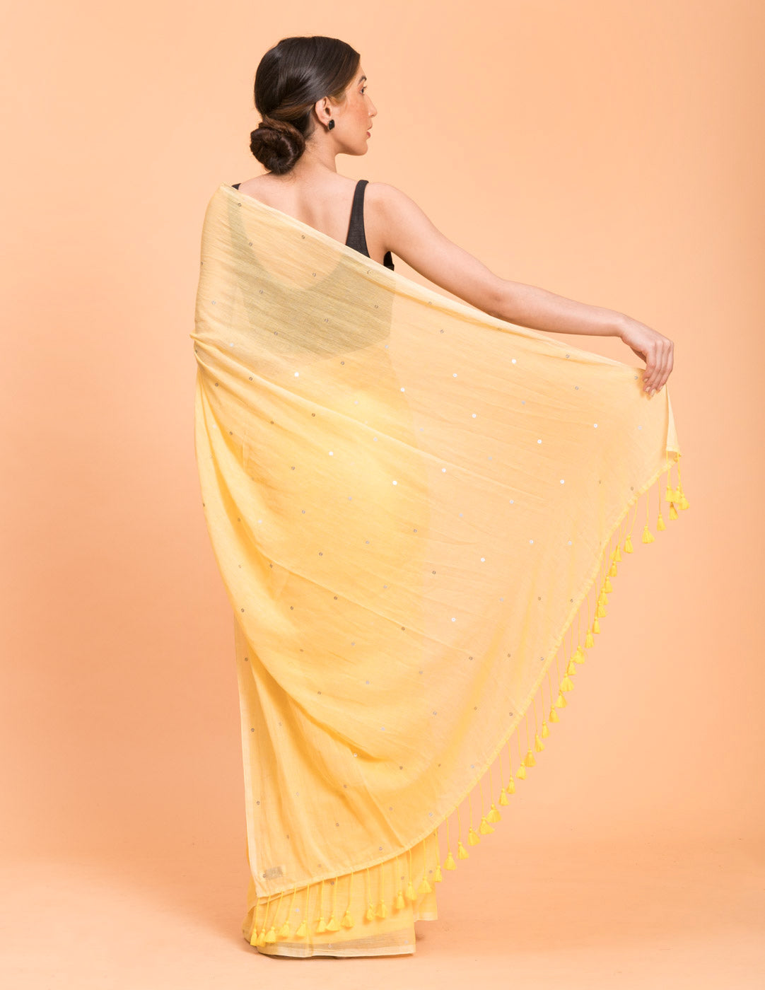 Women's Yellow Casual Pure Cotton Saree