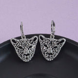 Women's CZ Stone Silver Tiger Earring