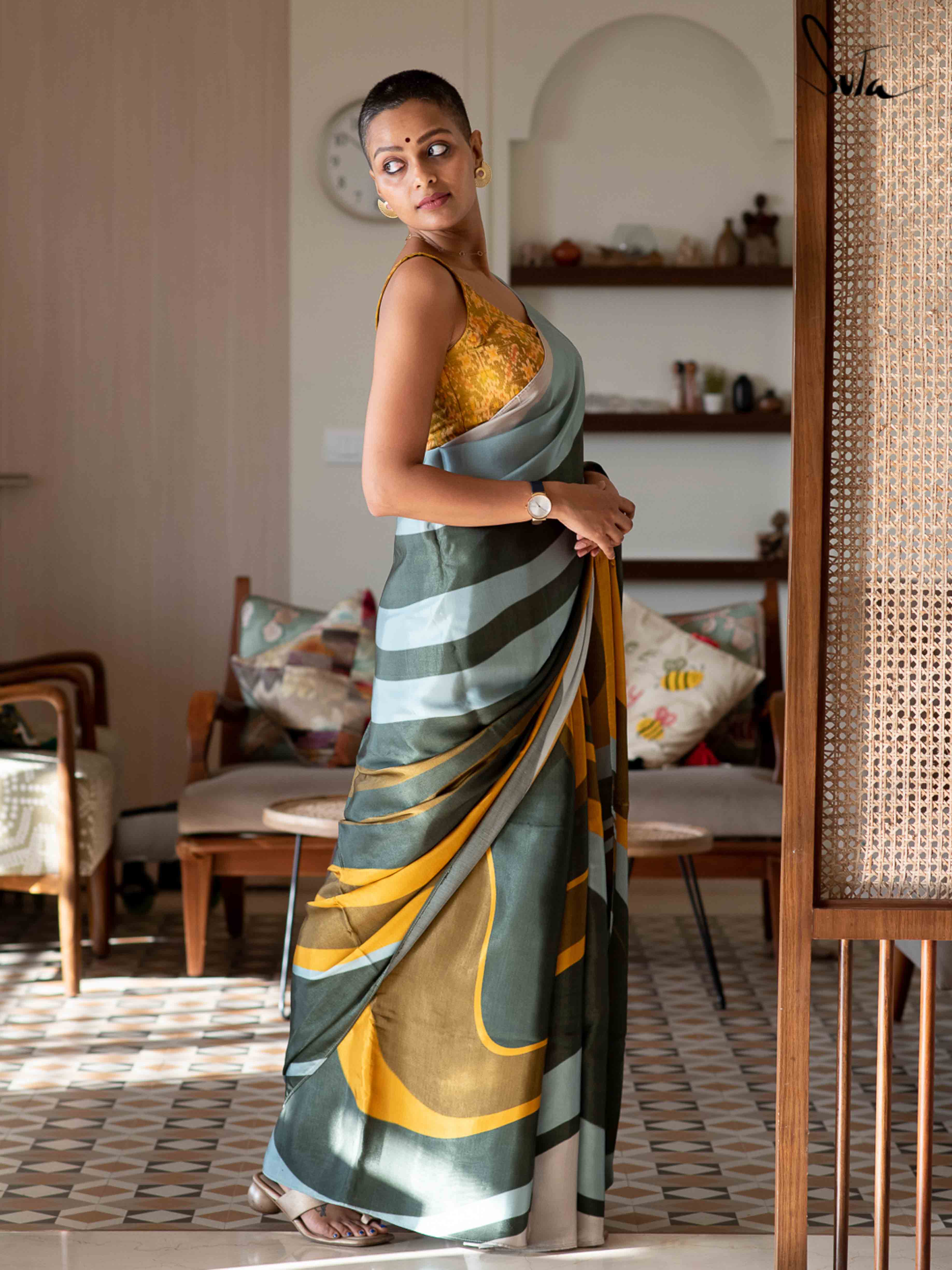 Women's Multicolor Modal Viscose Saree