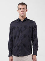 Men's Black Casual Printed Full Sleeves Shirt