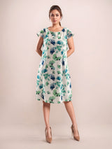 Women's Multicolor Casual A-Line Printed Half Sleeves Dress