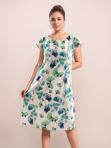 Women's Multicolor Casual A-Line Printed Half Sleeves Dress
